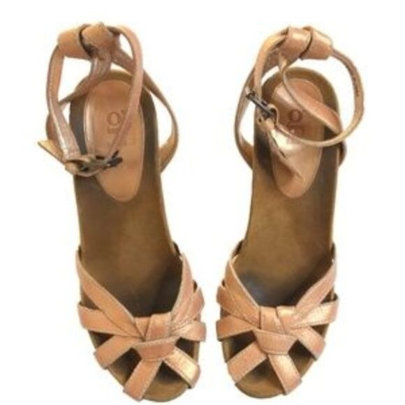 Cole Haan G Series Rose Gold Peach Ankle Strap Wedge Sandals - Picture 2 of 4